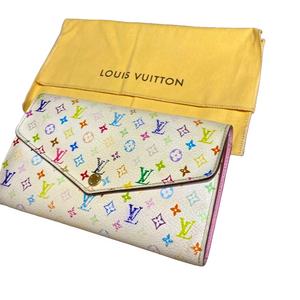 Louis Vuitton white & pink Murakami wallet with dust bag & box
